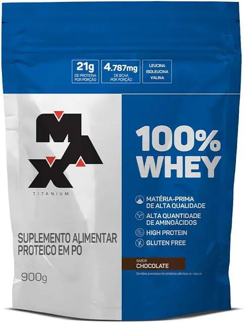 100% WHEY MAX TITANIUM -REFIL 900g