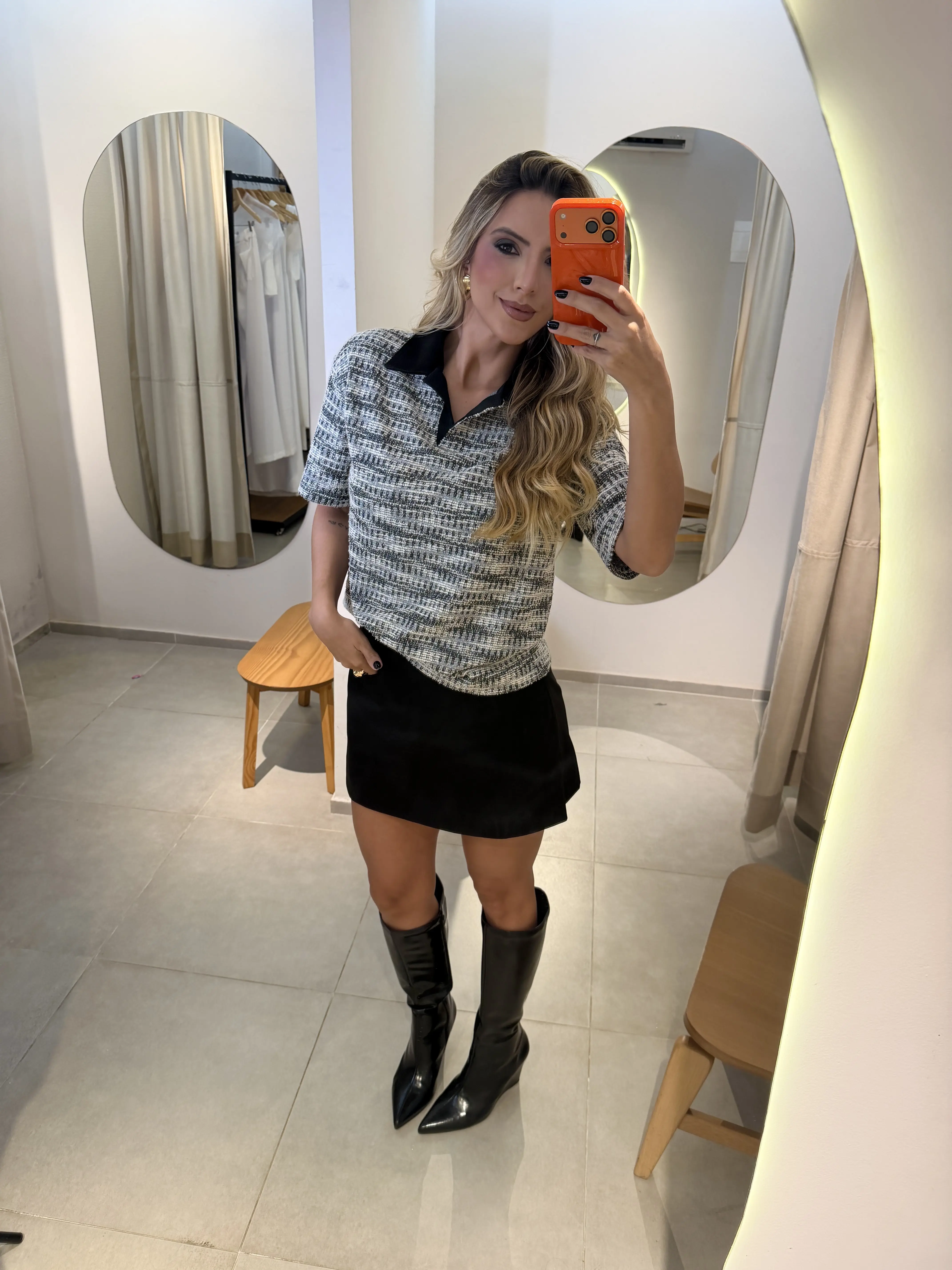 Blusa Polo Tweed